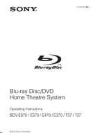 Sony BDV-E870 - Owners Manual